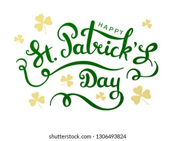 Elegant design caligraphic greeting card Happy St. Patrick's Day