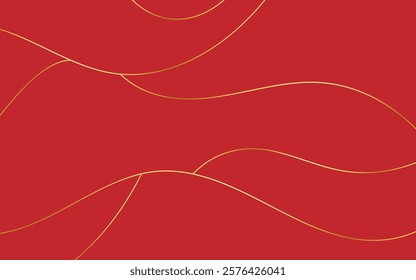 Elegant design combining red and golden abstract lines, intertwining with smooth curves and sharp accents. Golden highlights add a touch of luxury, ideal for premium and sophisticated visuals.