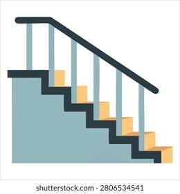 Elegant design of comic styled standalone stairs staircase color drawing