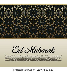 Diseño elegante de la tarjeta Eid Mubarak