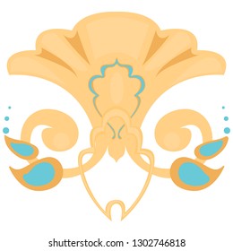 Elegant design element on white isolated background. Vector illustration.