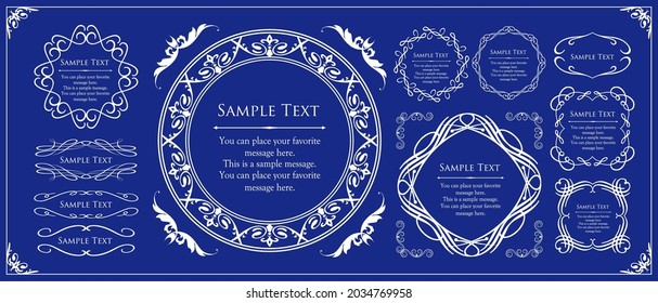 Eleganter Designelementsatz. Antiquitätenbild und Linien. Luxuriöses Design.