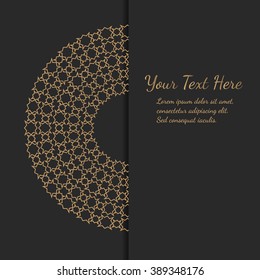Elegant Design. Golden Mandala. Perfect for invitations, card, announcement or greetings. Abstract round pattern.