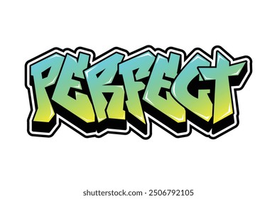 elegant design graffiti text writing "perfect"