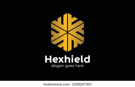 Logo élégant de protection hexagone pour les entreprises