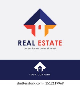 Elegant design house logo template. Clean concept real estate.