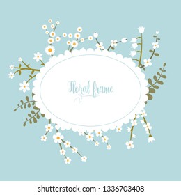Elegant design illustration of floral frame template with text inside 