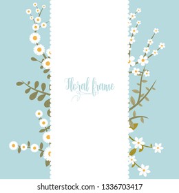 Elegant design illustration of floral frame template with text inside 