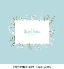 Elegant design illustration of floral frame template with text inside 