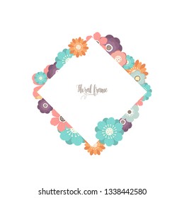 Elegant design illustration of floral frame template with text inside 