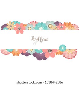 Elegant design illustration of floral frame template with text inside 