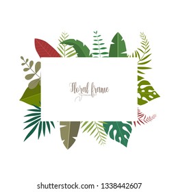 Elegant design illustration of floral frame template with text inside 