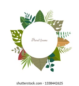 Elegant design illustration of floral frame template with text inside 