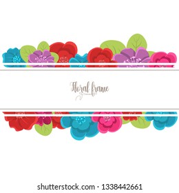 Elegant design illustration of floral frame template with text inside 