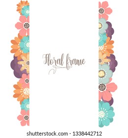 Elegant design illustration of floral frame template with text inside 