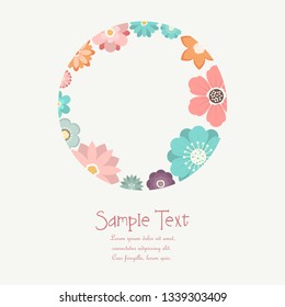 Elegant design illustration of floral template with text frame