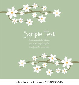 Elegant design illustration of floral template with text frame
