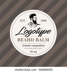 Elegant Design Labels Balm Beard, Or Other Care Products, Used In The Barber Shop.