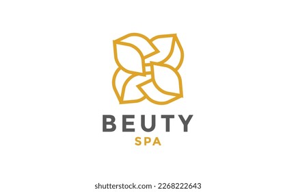 Elegant design logo flower for spa and salon business, environment, and wedding organizer