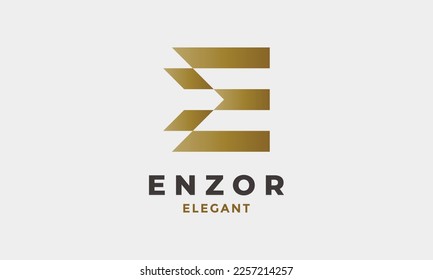 Letra E del logotipo de diseño elegante para corporaciones y grandes industrias
