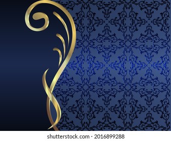 Diseño elegante con un fondo azul de estilo vintage. Adecuado para etiquetas, insignias, marcos, logos, embalaje, perfume, loción, jabón, dulces, chocolate. Se puede utilizar como fondo.