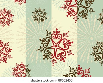 elegant design in red & green color on abstract background  for Christmas, New Year & other occasions.