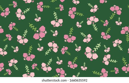 Elegant design of rose flower for spring, with leaf and floral pattern background design.