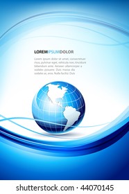 Elegant Design Template With 3D Earth Globe Icon