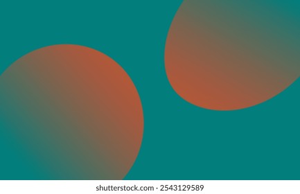 Elegant design with textured green and orange circles and a striking green background.