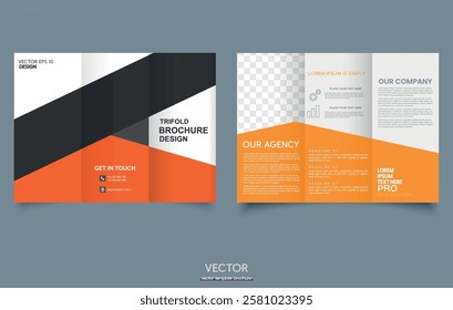 Elegant design of a trifold booklet in a corporate style
