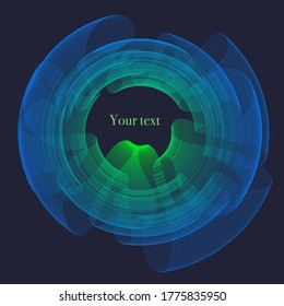 Elegant design vector frame with geometric shapes. Element for design of business card, flyer, banner, brochure and logo.