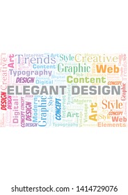 Elegant Design word cloud. Wordcloud made with text only.