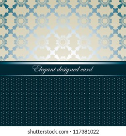 Elegant designed card, seamless background, light style