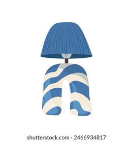 Elegant designer bedside table lamp electric appliance for cozy house atmosphere isolated on white