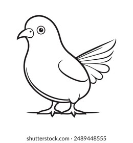 Elegant and detailed pigeon line art, perfect for t-shirts, hoodies, home decor, and digital projects. Available in scalable with 300 dpi resolution.