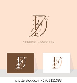 Elegant DF FD monogram wedding logo design, perfect for a couple's special day