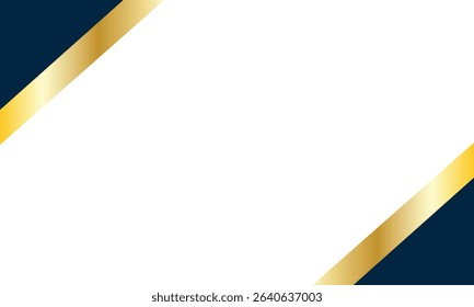 Elegant diagonal background with gold metallic lines and dark blue corners. Ideal for luxury branding, modern invitations, certificates, business templates, and high-end promotional graphics.