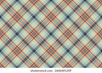 Elegant diagonal plaid pattern in muted peach, grey, and blue tones.  Perfect for textile designs, website backgrounds, or crafting projects.