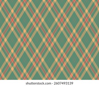 Elegant diagonal plaid pattern in muted teal, peach, and brown tones.  Perfect for textile design, website backgrounds, or autumnal themed projects.