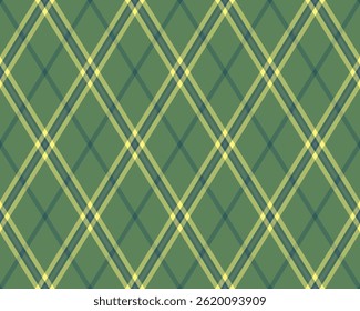 Elegante padrão xadrez diagonal em verdes e amarelos silenciados.  Perfeito para design têxtil, fundos de site, ou projetos de criação.