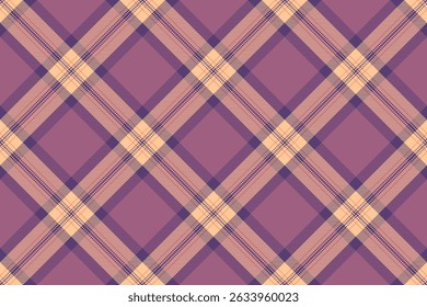 Elegant diagonal plaid pattern in muted purples and creams.  Perfect for textile design, website backgrounds, or fashion projects.