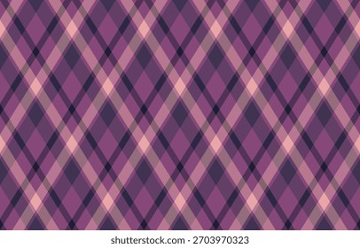 Elegant diagonal plaid pattern in muted purples and pinks. Perfect for textile design, website backgrounds, or fashion projects.