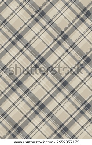 Elegant diagonal plaid pattern in muted beige and grey tones.  Perfect for textile design, website backgrounds, or crafting projects.