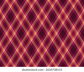 Elegante patrón de cuadros diagonales en ricos tonos burdeos, naranja y beige.  Perfecto para el diseño textil, ropa, temas de otoño invierno, o como un fondo con estilo.