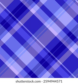 Elegant diagonal plaid pattern in shades of blue and purple.  Perfect for textile design, website backgrounds, or fashionrelated projects.