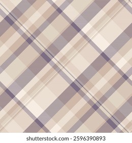 Elegant diagonal plaid pattern in soft beige and mauve tones.  Perfect for textile design, website backgrounds, or fashion projects.  Subtle texture adds visual interest.