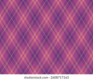 Elegant diagonal plaid pattern in soft pink and purple hues.  Perfect for textile design, backgrounds, website design, or fashion projects.