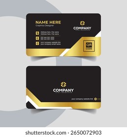 Elegant Diagonal Striped Gold and Black Business Card Template