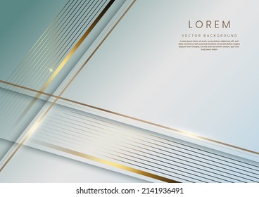 Elegante en diagonal blanco y suave fondo de lujo verde con borde dorado. Diseño de premio de plantilla premium. Ilustración del vector