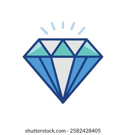 Elegant diamond design icon representing high-quality gemstones.